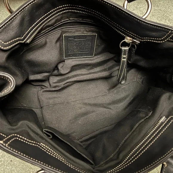 Coach Hampton Black Leather Tote Purse Handbag Satchel MO5S-2116 - Picture 7 of 7